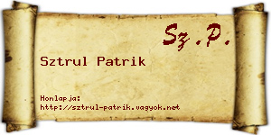 Sztrul Patrik névjegykártya
